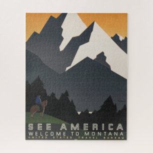 Vintage Plakat zur Förderung des Reisens nach Mont Puzzle