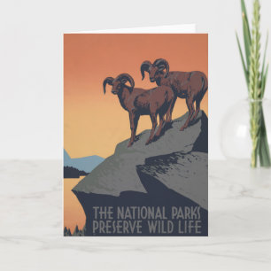 Vintage-Plakat zur Förderung von Reisen in Nationa Karte