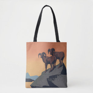 Vintage-Plakat zur Förderung von Reisen in Nationa Tasche