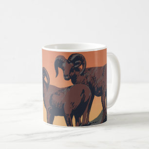 Vintage-Plakat zur Förderung von Reisen zu Nationa Kaffeetasse