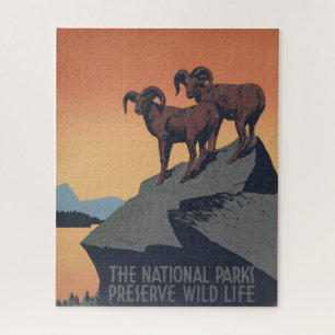 Vintage-Plakat zur Förderung von Reisen zu Nationa Puzzle
