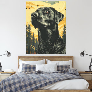 Vintage-Plakate von schwarzen Labrador Retrievern Leinwanddruck
