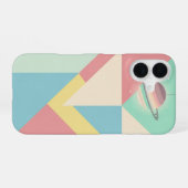 Vintage Planet on Geometric Blocks iPhone 16 Hülle (Rückseite (Horizontal))