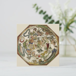 Vintage Planisphere Himmelskarte von Peter Apian Einladung