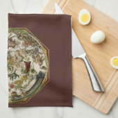 Vintage Planisphere Himmelskarte von Peter Apian Geschirrtuch (Viertel Falte)