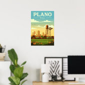 Vintage Plano Texas Poster (Heimbüro)