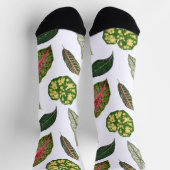Vintage Plant Leaf Novelty Socks - White Socken (Oben)