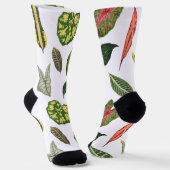 Vintage Plant Leaf Novelty Socks - White Socken (Gewinkelt)