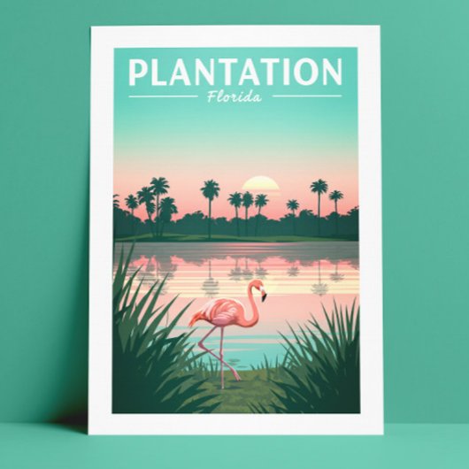 Vintage Plantation Florida Postkarte