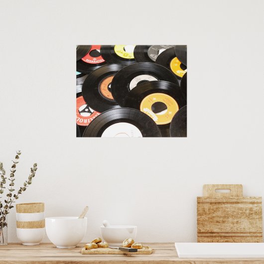 Vintage Platten 45 U/min Poster (Küche)
