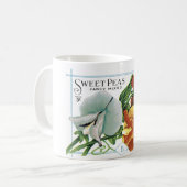Vintage Platterbsen-Samen-Paket-Tasse Kaffeetasse (Vorderseite Links)