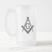 Vintage Platz- und Compass-Tasse Mattglas Bierglas (Links)