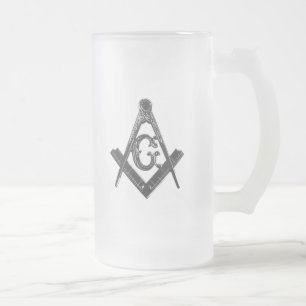 Vintage Platz- und Compass-Tasse Mattglas Bierglas
