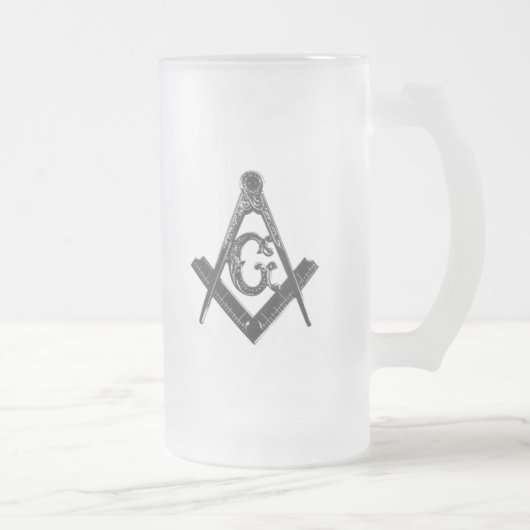 Vintage Platz- und Compass-Tasse Mattglas Bierglas (Rechts)