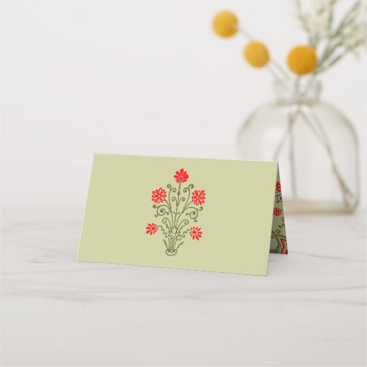 Vintage Platzkarten mit Roter Blume (Rückseite)
