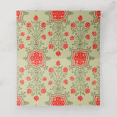 Vintage Platzkarten mit Roter Blume (Innenseite Aufgefaltet)