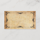 Vintage Platzkarten mit schwarzem Blütenwirbel (Rückseite)