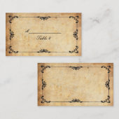 Vintage Platzkarten mit schwarzem Blütenwirbel (Vorne/Hinten)