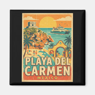 Vintage Playa Del Carmen Mexiko Reise Souvenir Magnet