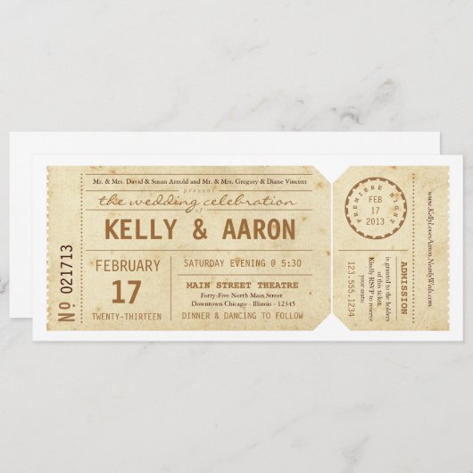 Vintage Playbill Einladung (Vorne/Hinten)