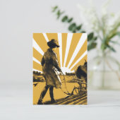 Vintage Plough Girl Postkarte (Stehend Vorderseite)