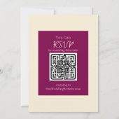 Vintage Plum and Cream Retro Photo Wedding Einladung (Rückseite)