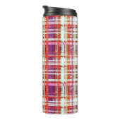 Vintage Plum Peach Grape Retro Plaid  Thermosbecher (Nach rechts gedreht)