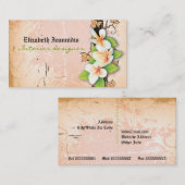 Vintage Plumeria Interior Designer Visitenkarte (Vorne/Hinten)