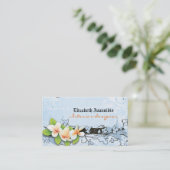 Vintage Plumeria Interior Designer Visitenkarte (Stehend Vorderseite)