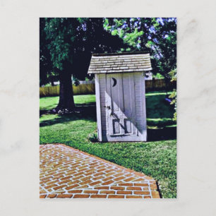 Vintage-Plumpsklo aus Harry Trumans Kindheit Postkarte