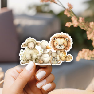Vintage Plüsch-Nursery-Tiere Baby Shower Aufkleber