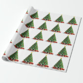 Vintage-Plüsch-Weihnachtsbaum-Kunst Geschenkpapier (Ungerollt)