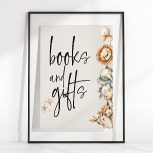 Vintage-Plüschtiere Baby Shower Bücher Geschenke Poster