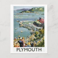 Vintage Plymouth England Reiseplakat