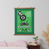Vintage Pocket Billards Wandteppich Mit Holzrahmen (Schlafzimmer)