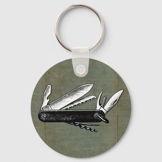 Vintage Pocket Knife Art Schlüsselanhänger (Vorderseite)