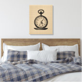 Vintage Pocket-Uhr auf Leinwand (Insitu (Schlafzimmer))