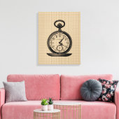 Vintage Pocket-Uhr auf Leinwand (Insitu (Wohnzimmer))