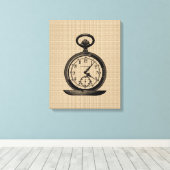 Vintage Pocket-Uhr auf Leinwand (Insitu (Holzboden))