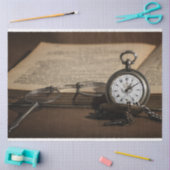 Vintage Pocket Watch Book 20x30 Seidenpapier (Basteln)