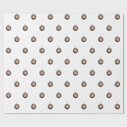 Vintage Pocket Watch Geschenkpapier (Flach)