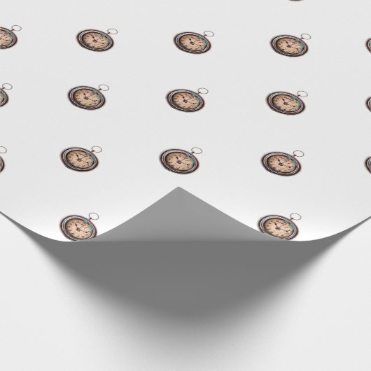 Vintage Pocket Watch Geschenkpapier (Ecke)