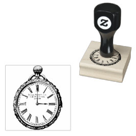 Vintage Pocket Watch Gummistempel
