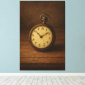 Vintage Pocket Watch-Malerei Leinwanddruck (Insitu (Holzboden))