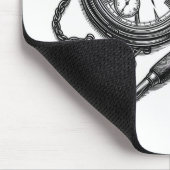 Vintage Pocket Watch & Pen Sketch Kunst Mousepad (Ecke)