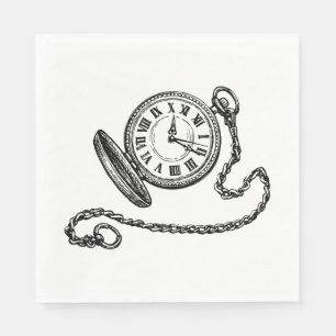 Vintage Pocket Watch Serviette