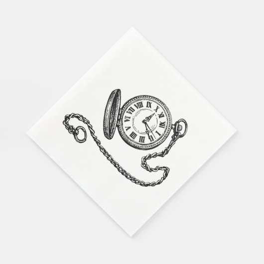 Vintage Pocket Watch Serviette (Ecke)