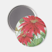 Vintage Poinsettia Abbildung. Magnet (Vorderseite/Rückseite)