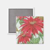 Vintage Poinsettia Abbildung. Magnet (Vorderseite/Rückseite)