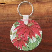 Vintage Poinsettia Abbildung. Schlüsselanhänger (Vorderseite)